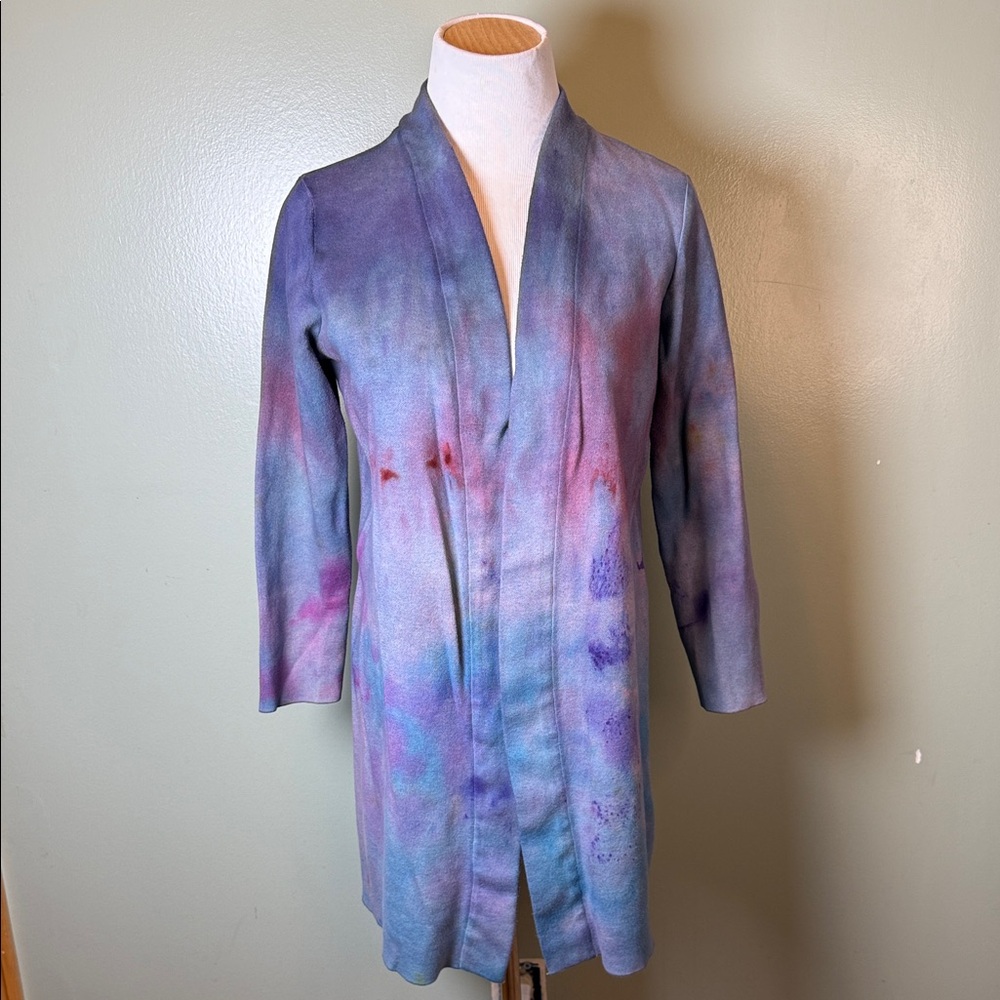 Tie-Dye Open Front Cardigan